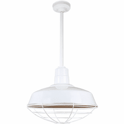 Hi-Lite Manufacturing H-QSN15114-SA-93-QSN24-ST3-93-QSNHSC-93-QSNWGR-14-93 Warehouse Retro White Interior / Exterior 14" Pendant Lighting Fixture