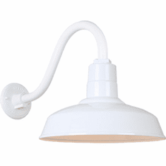 Hi-Lite Manufacturing H-QSN15114-SA-93-QSNB-42-93 Warehouse RLM Retro White Exterior 14" Wall Lamp