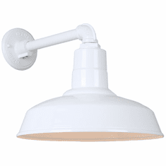 Hi-Lite Manufacturing H-QSN15114-SA-93-QSNB-44-93 Warehouse RLM Retro White Exterior 14" Lighting Sconce