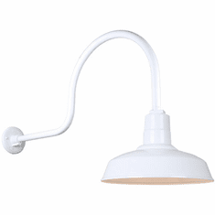 Hi-Lite Manufacturing H-QSN15114-SA-93-QSNHL-C-93 Warehouse RLM Retro White Exterior 14" Wall Light Sconce