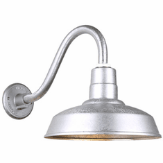 Hi-Lite Manufacturing H-QSN15114-SA-96-QSNB-42-96 Warehouse RLM Vintage Galvanized Outdoor 14" Wall Lighting