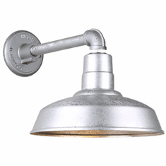 Hi-Lite Manufacturing H-QSN15114-SA-96-QSNB-44-96 Warehouse RLM Vintage Galvanized Outdoor 14" Lamp Sconce