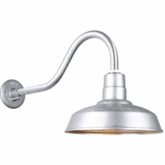 Hi-Lite Manufacturing H-QSN15114-SA-96-QSNHL-A-96 Warehouse RLM Vintage Galvanized Outdoor 14" Wall Lighting Sconce