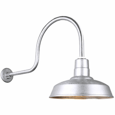 Hi-Lite Manufacturing H-QSN15114-SA-96-QSNHL-C-96 Warehouse RLM Vintage Galvanized Outdoor 14" Wall Lighting Fixture