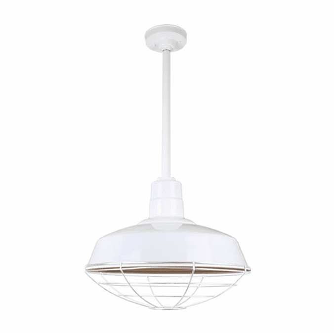 Hi-Lite Manufacturing H-QSN15116-SA-93-QSN24-ST3-93-QSNHSC-93-QSNWGR-16-93 Warehouse Retro White Interior / Exterior 16" Hanging Light Fixture
