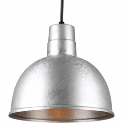 Hi-Lite Manufacturing H-QSN16112-C-96 Deep Bowl Shade Vintage Galvanized 12" Hanging Lamp