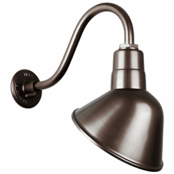 Hi-Lite Manufacturing H-QSN18110-SA-145-QSNB-42-145 Angle Shade RLM Retro Oil Rubbed Bronze Exterior 10" Wall Lamp
