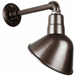 Hi-Lite Manufacturing H-QSN18110-SA-145-QSNB-44-145 Angle Shade RLM Retro Oil Rubbed Bronze Exterior 10" Lighting Sconce