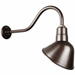 Hi-Lite Manufacturing H-QSN18110-SA-145-QSNHL-A-145 Angle Shade RLM Retro Oil Rubbed Bronze Exterior 10" Lighting Wall Sconce