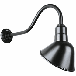 Hi-Lite Manufacturing H-QSN18110-SA-91-QSNHL-A-91 Angle Shade RLM Vintage Black Outdoor 10" Lamp Sconce
