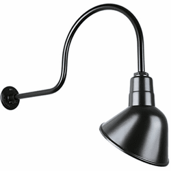 Hi-Lite Manufacturing H-QSN18110-SA-91-QSNHL-C-91 Angle Shade RLM Vintage Black Outdoor 10" Wall Lighting Sconce