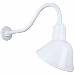 Hi-Lite Manufacturing H-QSN18110-SA-93-QSNHL-A-93 Angle Shade RLM Retro White Exterior 10" Wall Sconce Lighting