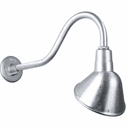 Hi-Lite Manufacturing H-QSN18110-SA-96-QSNHL-A-96 Angle Shade RLM Vintage Galvanized Outdoor 10" Wall Light Fixture