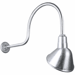 Hi-Lite Manufacturing H-QSN18110-SA-96-QSNHL-C-96 Angle Shade RLM Vintage Galvanized Outdoor 10" Wall Mounted Lamp
