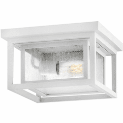 Hinkley 1003TW Republic Textured White LED Small Outdoor Flush Ceiling Light Fixture