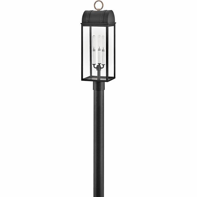 Hinkley 10661BK-BU Campbell Black / Burnished Bronze LED Exterior Lighting Post Light