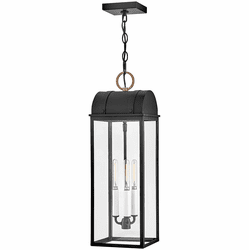 Hinkley 10662BK-BU Campbell Black / Burnished Bronze LED Outdoor Pendant Hanging Light