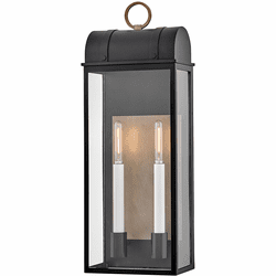 Hinkley 10665BK-BU Campbell Black / Burnished Bronze LED Outdoor Lighting Sconce