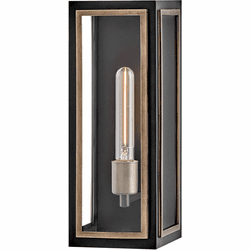 Hinkley 12980BK Shaw Contemporary Black / Burnished Bronze LED Medium Outdoor Wall Light Sconce