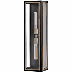 Hinkley 12984BK Shaw Modern Black / Burnished Bronze LED Large Outdoor Wall Lighting
