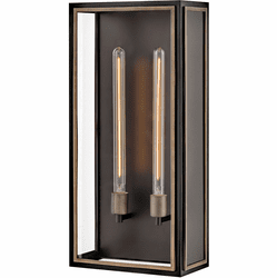 Hinkley 12985BK-LL Shaw Contemporary Black / Burnished Bronze LED Large Outdoor Wall Mounted Lamp