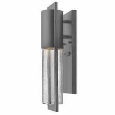 Hinkley 1326HE Shelter Modern Hematite Finish Outdoor Wall Sconce - 15 Inches Tall
