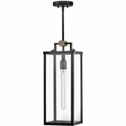 Hinkley 23012BK Catalina Modern Black / Burnished Bronze LED Outdoor Hanging Pendant Lighting