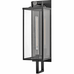 Hinkley 23015BK Catalina Modern Black / Burnished Bronze LED Exterior Lamp Sconce