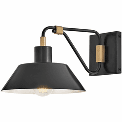 Hinkley 28820BX Brewster Contemporary Black Oxide / Heritage Brass LED Small Outdoor Wall Lighting