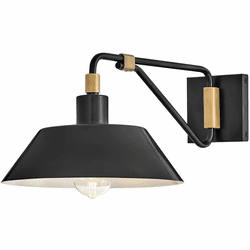 Hinkley 28824BX Brewster Contemporary Black Oxide / Heritage Brass LED Medium Exterior Wall Lighting