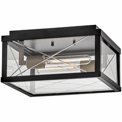 Hinkley 28881BK Monte Modern Black / Burnished Bronze LED Exterior Ceiling Light
