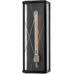 Hinkley 28884BK Monte Contemporary Black / Burnished Bronze LED Exterior Lamp Sconce