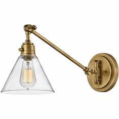 Hinkley 3690HB-CL Arti Modern Heritage Brass with Clear glass LED Wall Swing Arm Lamp