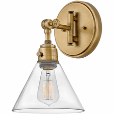 Hinkley 3691HB-CL Arti Modern Heritage Brass with Clear glass LED Light Sconce