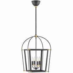 Hinkley 4057BK Selby Contemporary Black LED Foyer Lighting Fixture