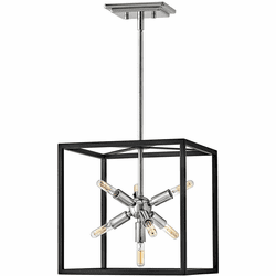 Hinkley 46313BLK-PN Aros Contemporary Black with Polished Nickel 13" Foyer Lighting Fixture