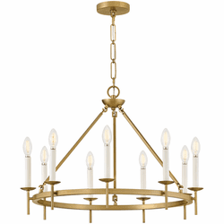 Hinkley 47475LCB Copley Modern Lacquered Brass Ceiling Chandelier