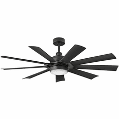 Hinkley 904260FBB-LWD Turbine Modern Matte Black LED 60" Home Ceiling Fan