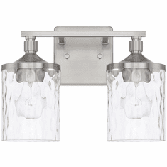 Home Place 128821BN-451 Colton Contemporary Brushed Nickel 2-Light Bathroom Wall Light Fixture