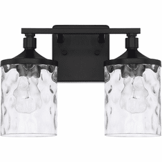 Home Place 128821MB-451 Colton Contemporary Matte Black 2-Light Bathroom Wall Light Fixture