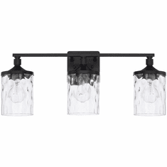 Home Place 128831MB-451 Colton Contemporary Matte Black 3-Light Bathroom Lighting Sconce