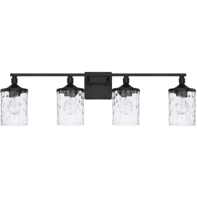Home Place 128841MB-451 Colton Modern Matte Black 4-Light Vanity Lighting