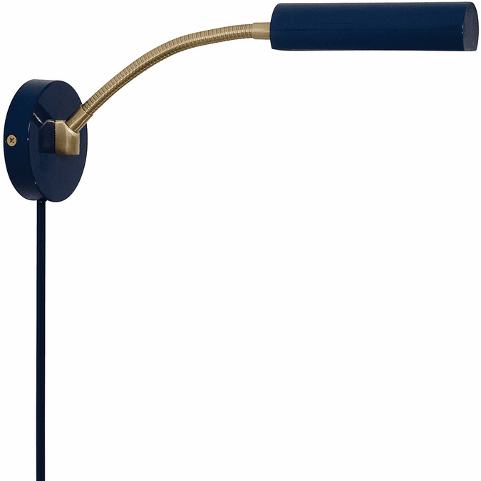 House of Troy FN175-NB/SB Fusion Modern Navy Blue with Satin Brass LED Wall Swing Arm Lamp