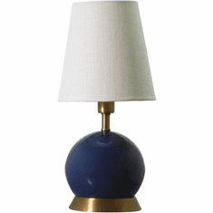 House of Troy GEO109 Geo Modern Navy Blue and Weathered Brass Lighting Table Lamp