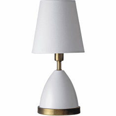 House of Troy GEO206 Geo Modern White and Weathered Brass Side Table Lamp