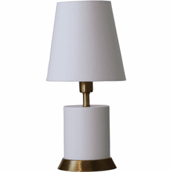 House of Troy GEO306 Geo White w/ Weathered Brass Accents Accent Lamp