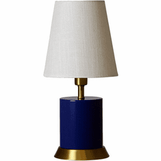 House of Troy GEO309 Geo Contemporary Navy Blue and Weathered Brass Table Lamp