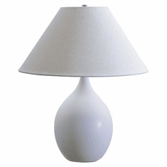 House of Troy GS300-WM Scatchard White Matte Finish Round Body 22 Inch Tall Lighting Table Lamp