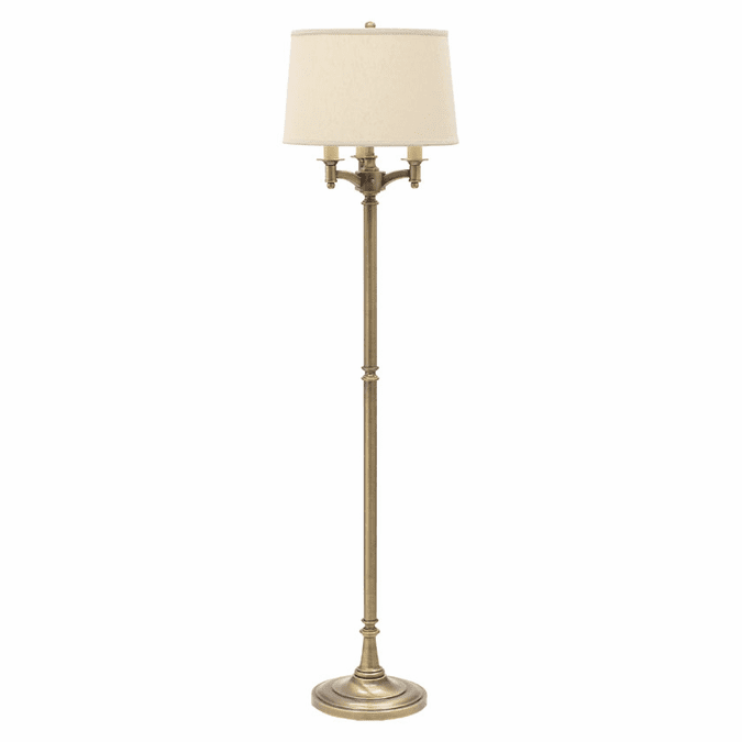 House of Troy L800-AB Lancaster 4 Lamp Antique Brass Finish 3 Arm Traditional Floor Lamp - 62 Inches Tall