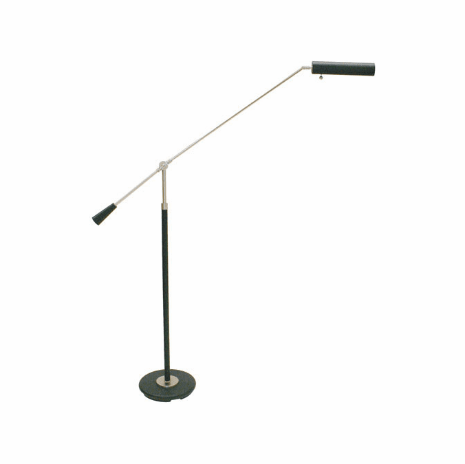 House of Troy PFL-527 Grand Piano Black and Satin Nickel Piano Floor Lamp